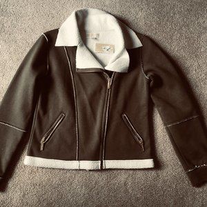 Michael Kors Sherpa Lined Moto Jacket Brand New with tag